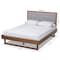 Baxton Studio Viviana Grey Upholstered and Walnut Wood Full Size Platform Bed 167-9410-9434 - alternate 8